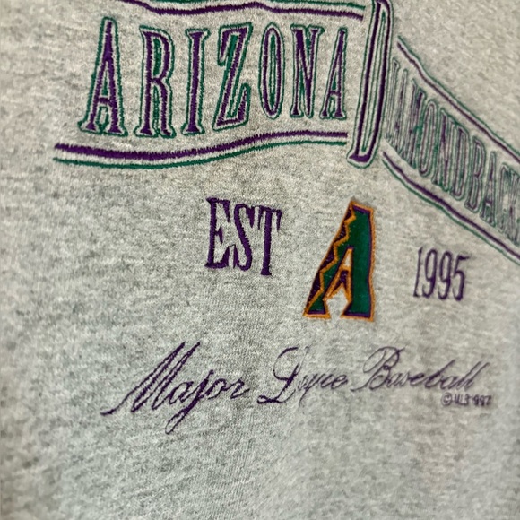 VTG Arizona Diamondback Baseball Embroidered Sweatshirt 1997 gray XL Proplayer - Picture 4 of 8